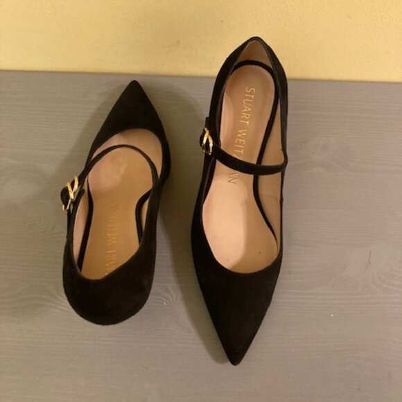 Stuart Weitzman Shoes - Stuart Weitzman black suede low heel mary jane's, size 10
